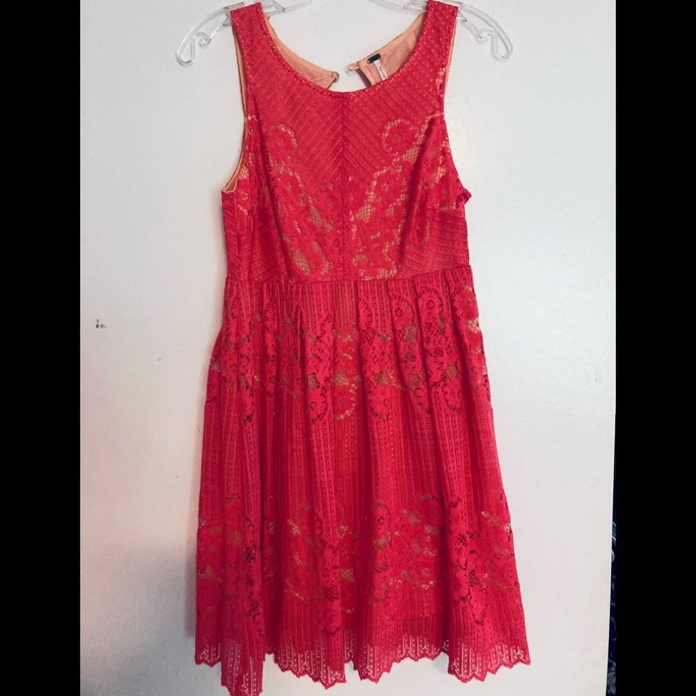 Free People hot pinkish/orange lacy sundress